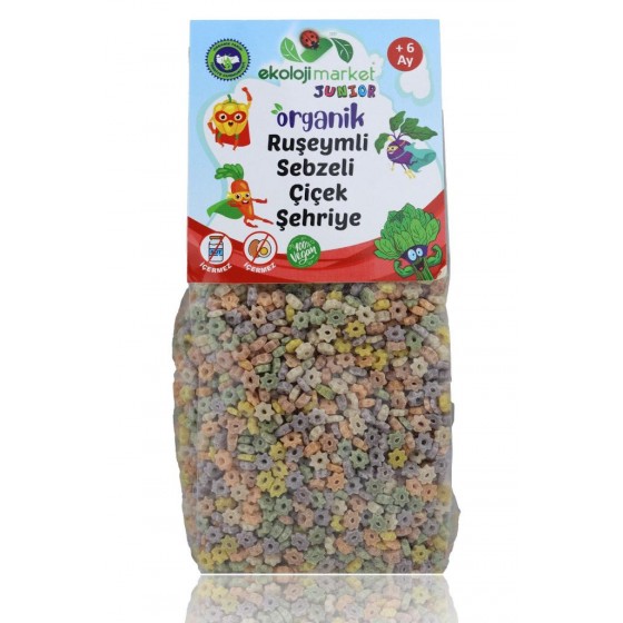 Ekoloji Market Organik Ruşeymli Sebzeli Bebek Makarnası Çiçek Şehriye 250 Gr ( Süt Ve Yumurta Içermez)